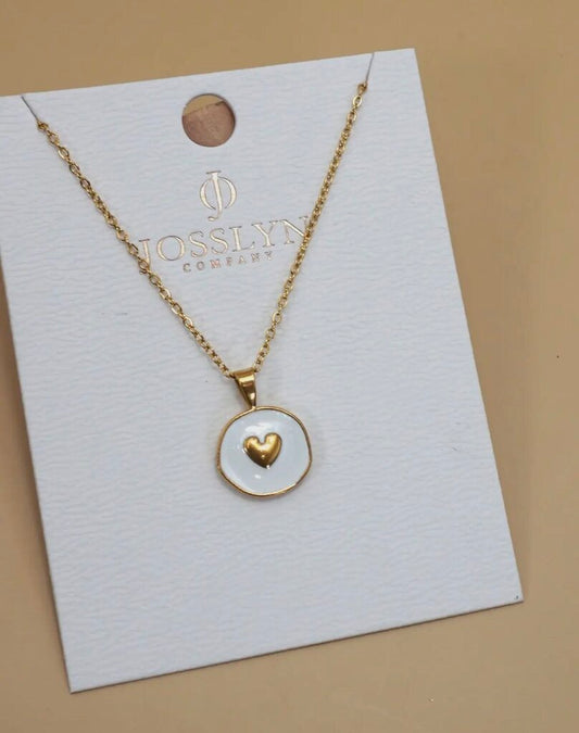 Josslyn heart necklace white circle